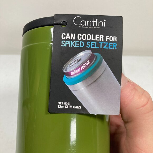 Cantini - Can Cooler for Spiked Seltzer - 12oz Holder - Green Black - NWT - Picture 8 of 13